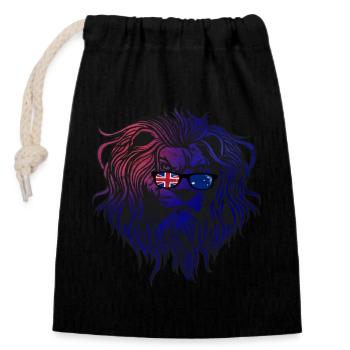 Australia - Closable cotton gift bag (14x20cm) - black - Front