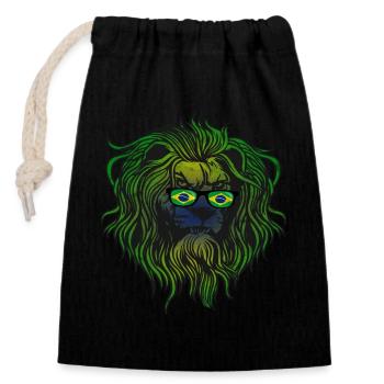 Brazil - Closable cotton gift bag (14x20cm) - black - Front