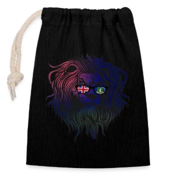 British Virgin Islands - Closable cotton gift bag (14x20cm) - black - Front