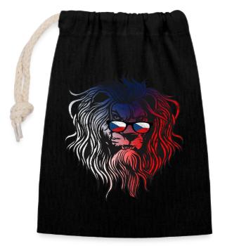 Czech Republic - Closable cotton gift bag (14x20cm) - black - Front