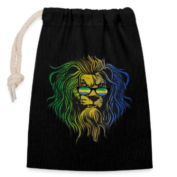 Gabon - Closable cotton gift bag (14x20cm) - black - Front