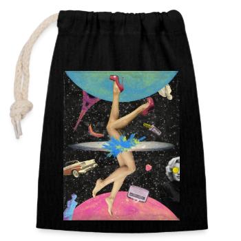 Venus And Mars Retro Poster - Closable cotton gift bag (14x20cm) - black - Front
