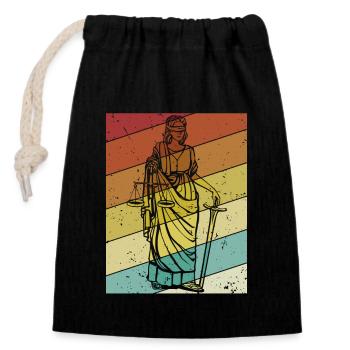 Retro Legal Counsel Attorney General Law - Closable cotton gift bag (14x20cm) - black - Front