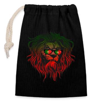 Portugal - Sac cadeau en coton avec cordon (14 x 20 cm) - noir - Devant