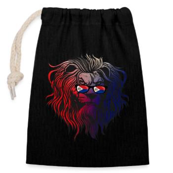 Sint Maarten - Sac cadeau en coton avec cordon (14 x 20 cm) - noir - Devant