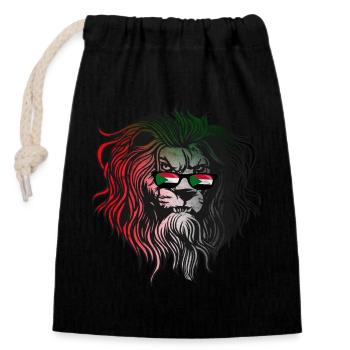 Sudan - Closable cotton gift bag (14x20cm) - black - Front