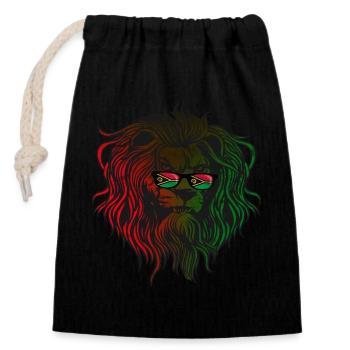 Vanuatu - Sac cadeau en coton avec cordon (14 x 20 cm) - noir - Devant