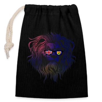Turks et Caicos (Îles) - Sac cadeau en coton avec cordon (14 x 20 cm) - noir - Devant