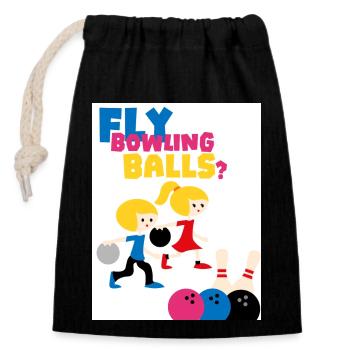 Fliege dich in Bälle. Spielen Sie Bowling. - Verschließbarer Geschenkbeutel aus Baumwolle (14x20cm) - Schwarz - Vorne
