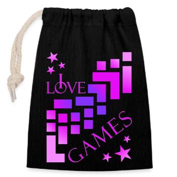 Building Blocks Player - Closable cotton gift bag (14x20cm) - black - Front