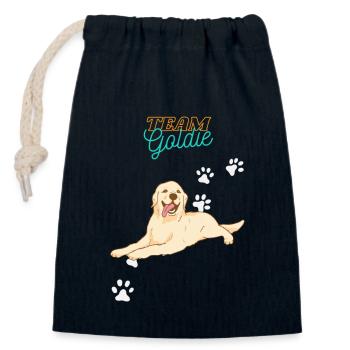 Team Goldie (Golden Retriever) - Closable cotton gift bag (14x20cm) - navy - Front