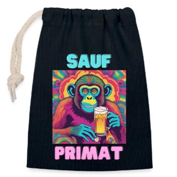 Sauf Primat - Verschließbarer Geschenkbeutel aus Baumwolle (14x20cm) - Navy - Vorne