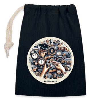 FreelancerT-Shirt, modern, Technik, Accessoires - Verschließbarer Geschenkbeutel aus Baumwolle (14x20cm) - Navy - Vorne