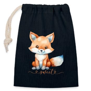 Süßer Fuchs - Verschließbarer Geschenkbeutel aus Baumwolle (14x20cm) - Navy - Vorne
