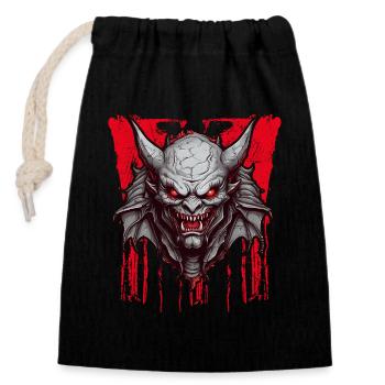 SP Devil 02 Shirt 02 - Verschließbarer Geschenkbeutel aus Baumwolle (14x20cm) - Schwarz - Vorne