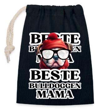 BESTE BULLDOGGEN Mama Hund BULLDOGGE Hunde - Verschließbarer Geschenkbeutel aus Baumwolle (14x20cm) - Navy - Vorne