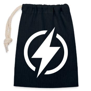 Lightning - Closable cotton gift bag (14x20cm) - navy - Front