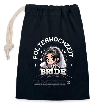 Team Bride - Verschließbarer Geschenkbeutel aus Baumwolle (14x20cm) - Navy - Vorne