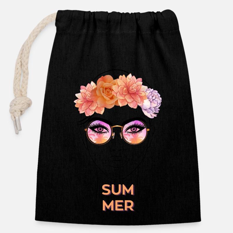 Buzzer - Closable cotton gift bag (14x20cm) - black