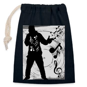 Love of Music Sheet Music - Closable cotton gift bag (14x20cm) - navy - Front