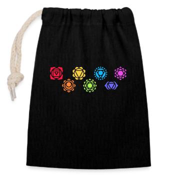 Buddhismus LGBT Regenbogen Buddhistische Statue Symbol - Verschließbarer Geschenkbeutel aus Baumwolle (14x20cm) - Schwarz - Vorne