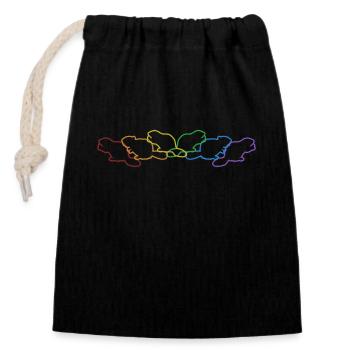 Beaver LGBT Rainbow Castor Canadensis North - Closable cotton gift bag (14x20cm) - black - Front