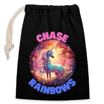 Unicorn5 - Closable cotton gift bag (14x20cm) - black - Front
