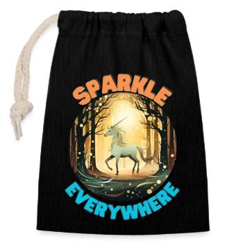 Unicorn8 - Closable cotton gift bag (14x20cm) - black - Front
