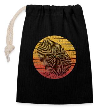 Rétro Digital Forensics Science Scientifique médico-légal - Sac cadeau en coton avec cordon (14 x 20 cm) - noir - Devant