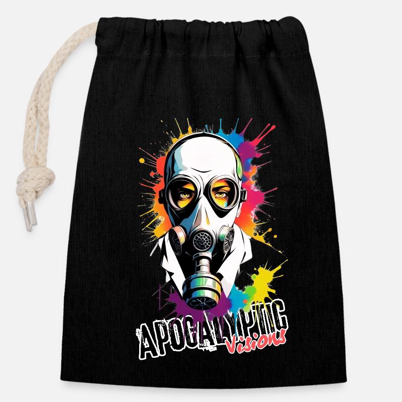 Apocalyptic Visions - Closable cotton gift bag (14x20cm) - black