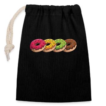 Donut Regenbogen Donut glasiert Maker Liebhaber Donut - Verschließbarer Geschenkbeutel aus Baumwolle (14x20cm) - Schwarz - Vorne