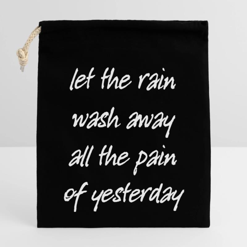 Que la pluie s’évanouisse... Sac cadeau en coton avec cordon (14 x 20 cm)