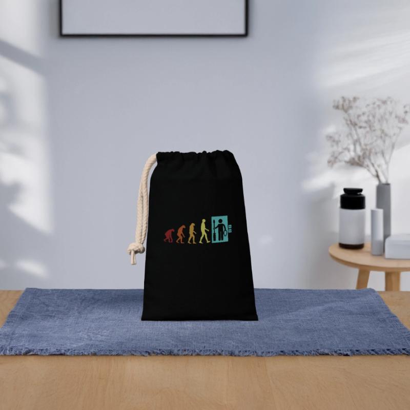 Elevator Technician Evolution Inspector Elevator Closable cotton gift bag (14x20cm)
