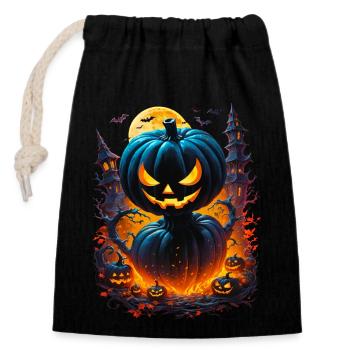 Pumpkin Man - Closable cotton gift bag (14x20cm) - black - Front