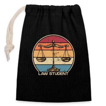 Retro Law School University Legal Studies Law - Closable cotton gift bag (14x20cm) - black - Front