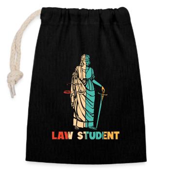 Retro Legal Studies Law School University Law - Closable cotton gift bag (14x20cm) - black - Front