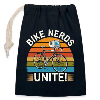 Bike-Nerds vereinigt euch! - Verschließbarer Geschenkbeutel aus Baumwolle (14x20cm) - Navy - Vorne