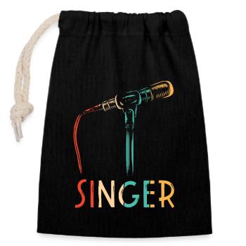 Rétro Opéra House Chanteur Ténor Chanteur Amant - Sac cadeau en coton avec cordon (14 x 20 cm) - noir - Devant