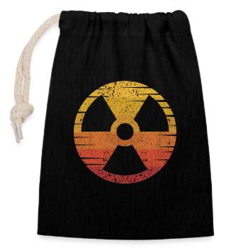 Retro Uranium Nuclear Power Plant Energy Nuclear - Closable cotton gift bag (14x20cm) - black - Front