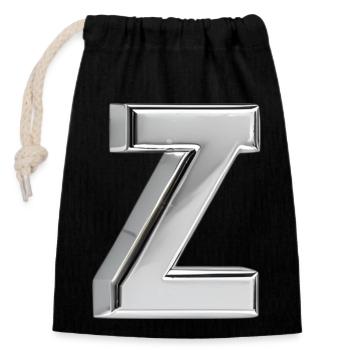 Chrome ,, Z " Metallic - Closable cotton gift bag (14x20cm) - black - Front