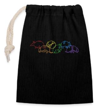 Gürteltier LGBT Regenbogen Rosa Fee Cingulata Liebhaber - Verschließbarer Geschenkbeutel aus Baumwolle (14x20cm) - Schwarz - Vorne