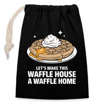 Waffles Breakfast Sweets - Closable cotton gift bag (14x20cm) - black - Front