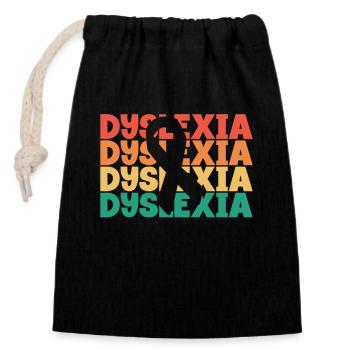 Legasthenie Retro Text Apraxie Legasthenie Therapeut - Verschließbarer Geschenkbeutel aus Baumwolle (14x20cm) - Schwarz - Vorne