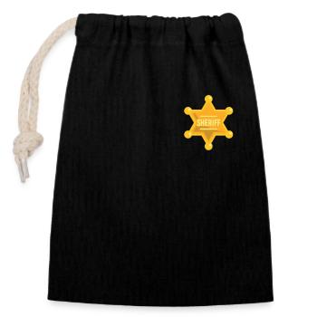 Correctional Officer Logo Emblem Corrections - Closable cotton gift bag (14x20cm) - black - Front