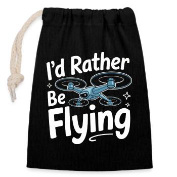 Drones Pilot Quadcopter Drone - Closable cotton gift bag (14x20cm) - black - Front
