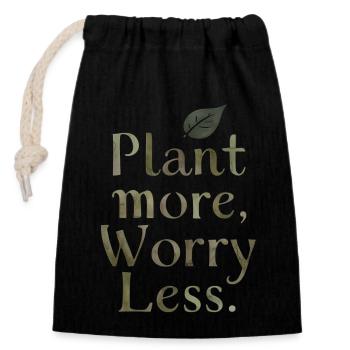 Green serenity - Closable cotton gift bag (14x20cm) - black - Front