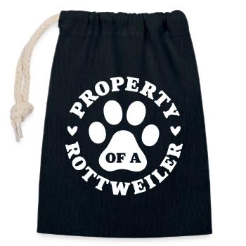 Eigentum eines Rottweilers - Verschließbarer Geschenkbeutel aus Baumwolle (14x20cm) - Navy - Vorne