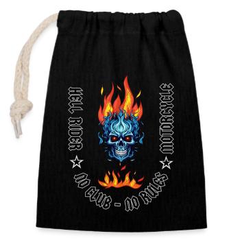 Hell Rider - Closable cotton gift bag (14x20cm) - black - Front
