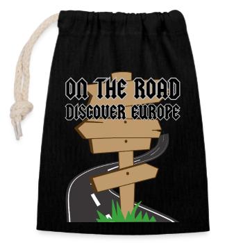 Découvrir l’Europe - Sac cadeau en coton avec cordon (14 x 20 cm) - noir - Devant