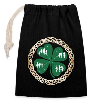 St. Patricks Tag - Verschließbarer Geschenkbeutel aus Baumwolle (14x20cm) - Schwarz - Vorne